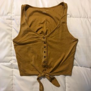 Mustard Tie Crop Top